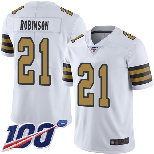 Men New Orleans Saints Limited White Patrick Robinson Jersey NFL Football #21 100th Season Rush Vapor Untouchable Jersey